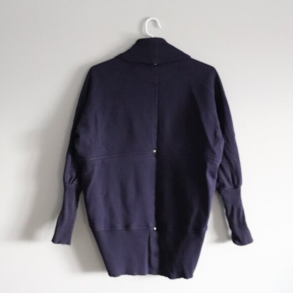 Wilfred Cocoon Open Front S Purple Raglan‎ Long Sleeve Collared Sweater Cardigan - Picture 2 of 11